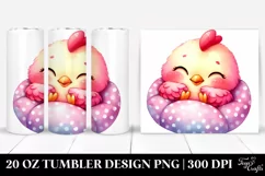 Vibrant Pink-ish Chicken Pillow Tumbler Design Product Image 1