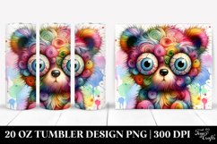 Colorful Layered Watercolor Cute Baby Bear | 20 oz Tumbler Product Image 1