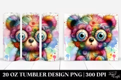 Colorful Layered Watercolor Cute Baby Bear | 20 oz Tumbler Product Image 1