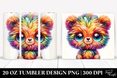 Colorful Layered Watercolor Cute Baby Bear | 20 oz Tumbler Product Image 1