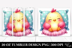 Vibrant Pink-ish Chicken Pillow Tumbler Design Product Image 1