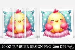 Vibrant Pink-ish Chicken Pillow Tumbler Design Product Image 1