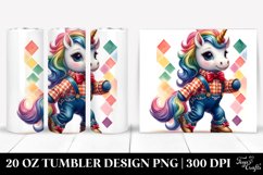 Colorful Baby Unicorn, Square Dancer&#039;s Outfit. 20 oz Tumbler Product Image 1