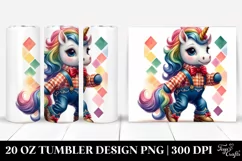 Colorful Baby Unicorn, Square Dancer's Outfit. 20 oz Tumbler Product Image 1