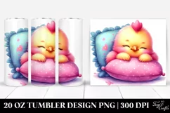 Vibrant Pink-ish Chicken Pillow Tumbler Design Product Image 1