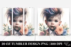 Baby with a Flower, Pastel Waterscape PNG Product Image 1