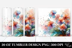 Abstract Wooden Impatiens 20 Oz Tumbler Product Image 1