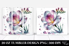 20 Oz Tumbler Sublimation | Freesia Material Watercolor Product Image 1