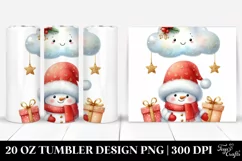 Snowman with Santa Hat Clipart, Transparent 20 Oz Tumbler Product Image 1