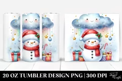 Snowman with Santa Hat Clipart, Transparent 20 Oz Tumbler Product Image 1