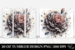 Shiny Carnation Marble Watercolor 20 oz Tumbler Product Image 1