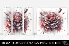 Shiny Carnation Marble Watercolor 20 oz Tumbler Product Image 1