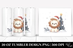 Cute Baby Lion by Christmas Tree Clipart Product Image 1