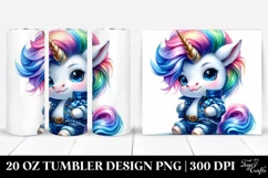 Cute Baby Unicorn Posing | 20 oz Tumbler Product Image 1