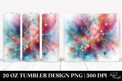 Colorful Cyan Watercolor Particles Glittery Texture | 20 oz Product Image 1