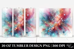 Colorful Cyan Watercolor Particles Glittery Texture | 20 oz Product Image 1