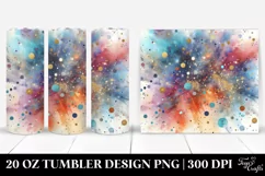 Colorful Cyan Watercolor Particles Glittery Texture | 20 oz Product Image 1