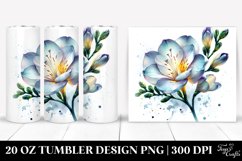 20 Oz Tumbler Sublimation | Freesia Watercolor Splash Product Image 1