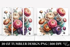 Detailed Pastel Ranunculus Tumbler Product Image 1