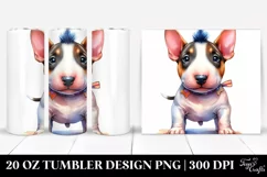 Enthusiastic Bull Terrier with Vibrant Colors PNG Product Image 1