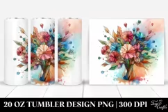 Pastel Stained Carnation, Wooden 20 Oz Tumbler Product Image 1