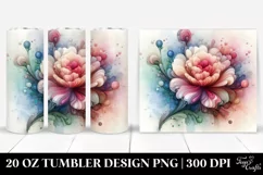 Pastel Stained Carnation, Wooden 20 Oz Tumbler Product Image 1