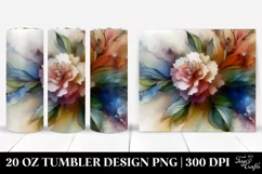 Pastel Stained Carnation, Wooden 20 Oz Tumbler Product Image 1