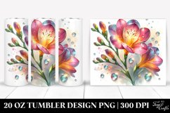 20 Oz Tumbler Sublimation | Freesia Watercolor Splash Product Image 1