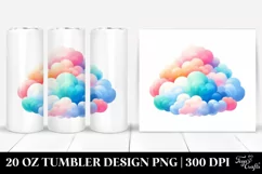 Colorful Pastel Cloud Clipart 20 Oz Tumbler Product Image 1