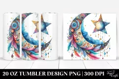 Whimsical Half Moon with Stars 20 Oz Tumbler Product Image 1
