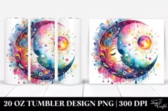 Whimsical Half Moon with Stars 20 Oz Tumbler Product Image 1