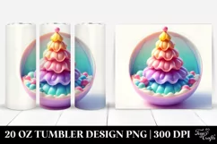 Vibrant Martzipan Christmas Tree Clipart, 20 Oz Tumbler Product Image 1