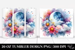 Vibrant Whimsical Moon Clipart 20 Oz Tumbler Product Image 1
