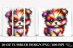 Colorful Layered Watercolor Cute Baby Puppy 20 oz Tumbler Product Image 1