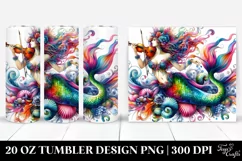 Watercolor Vibrant Mermaid Dressed | 20 oz Tumbler Product Image 1
