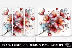 20 Oz Tumbler Sublimation | Cherry Blossom Watercolor Product Image 1