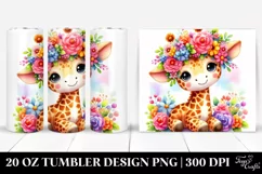 Cute Watercolor Giraffe | 20 oz Tumbler Product Image 1