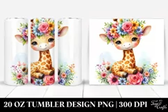 Cute Watercolor Giraffe | 20 oz Tumbler Product Image 1