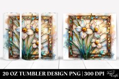 Abstract Stained Narcissus, Transparent 20 Oz Tumbler Product Image 1