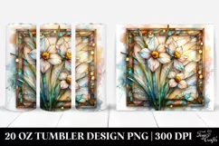 Abstract Stained Narcissus, Transparent 20 Oz Tumbler Product Image 1