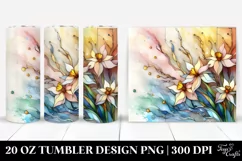 Abstract Pastel Narcissus Stained Clipart, Transparent 20 Product Image 1