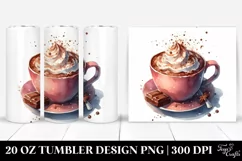 Warm Cocoa Mug Clipart, Transparent 20 Oz Tumbler Product Image 1