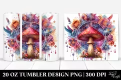 Magical Celestial Mushroom Clipart, High-Res 20 Oz Tumbler Product Image 1