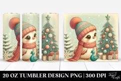 Cute Winter Peacock with Tree Clipart 20 Oz Tumbler Product Image 1