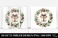 Christmas Gift Clipart, Simple and Whimsical 20 Oz Tumbler Product Image 1