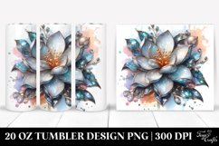 20 Oz Tumbler Sublimation | Gardenia Watercolor Splash Product Image 1