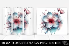 20 Oz Tumbler Sublimation | Cherry Blossom Watercolor Product Image 1