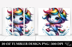 Cute Baby Unicorn Drawing, Vibrant 20 Oz Tumbler Product Image 1