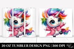 Cute Baby Unicorn Drawing, Vibrant 20 Oz Tumbler Product Image 1