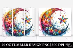 Vibrant Half Moon with Stars 20 Oz Tumbler Product Image 1